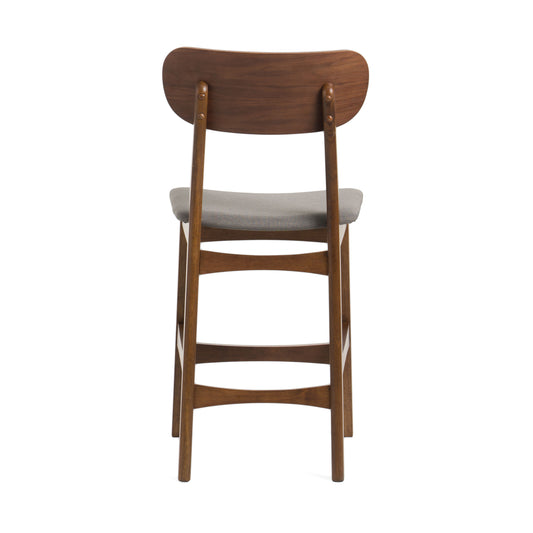 Modrest Lynn - Modern Grey & Walnut Counter Chair (Set of 2)