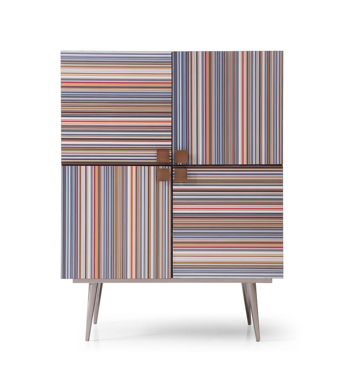 Modrest Macoy - Modern Multicolor and Black Ash Wine Cabinet