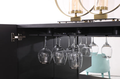 Modrest Macoy - Modern Multicolor and Black Ash Wine Cabinet