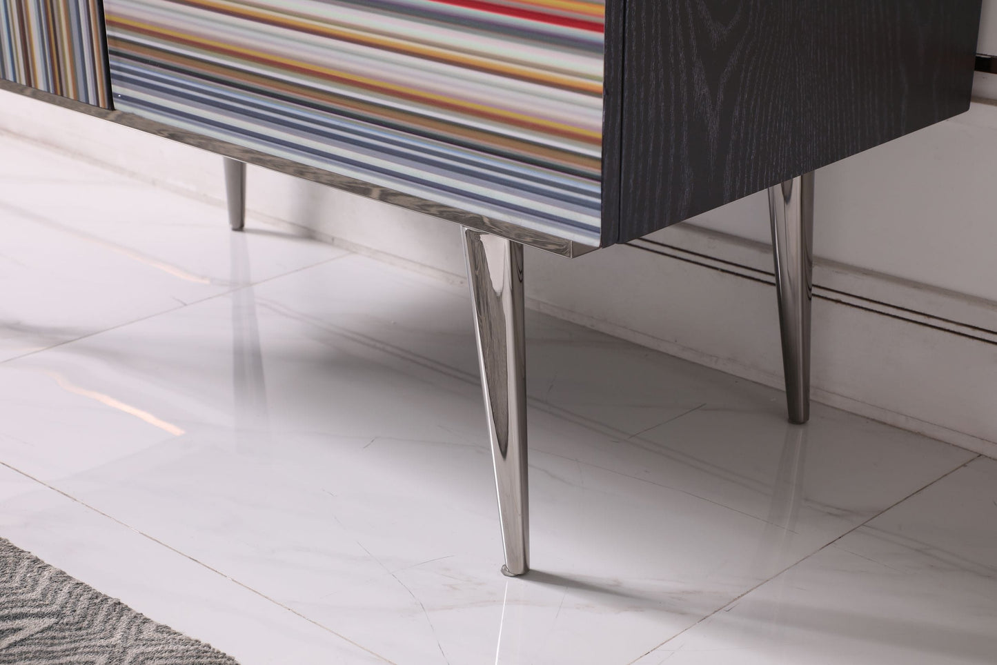 Modrest Macoy - Modern Multicolor and Black Ash Wine Cabinet