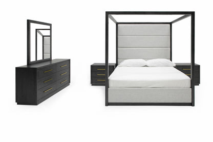 Modrest Manhattan- Contemporary Canopy Grey Bedroom Set