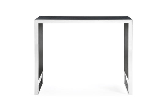 Modrest Manston - Modern Black Oak & Stainless Steel Bar Table