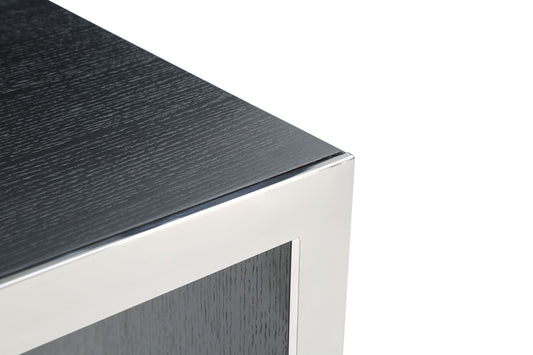 Modrest Manston - Modern Black Oak & Stainless Steel Bar Table