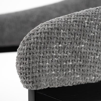 Modrest Maury - Modern Grey Fabric + Black Dining Chair