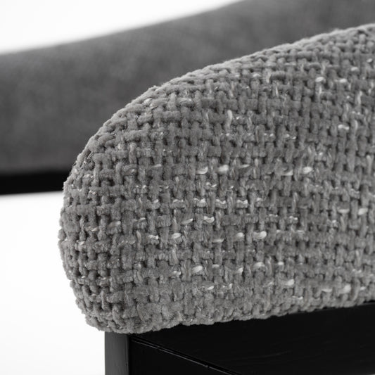 Modrest Maury - Modern Grey Fabric + Black Dining Chair