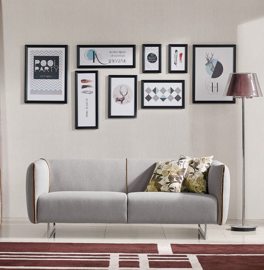 Divani Casa Medora-Modern Grey  Fabric Sofa