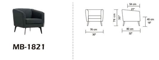 Divani Casa Bannack Modern Light Grey Fabric Lounge Chair