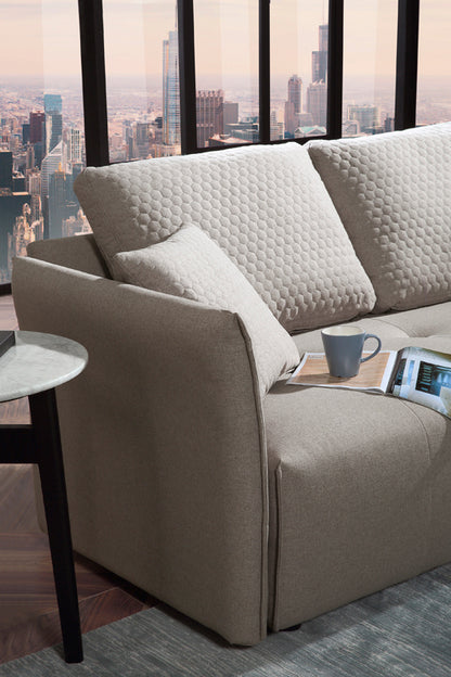 Divani Casa - Polson Modern Light Grey Fabric Modular  Sectional Sofa Bed