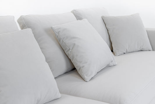 Divani Casa Mobray - Glam Light Grey Velvet + Gold Sofa