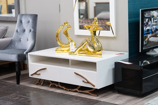 Modrest Legend - Modern White & Rosegold Coffee Table