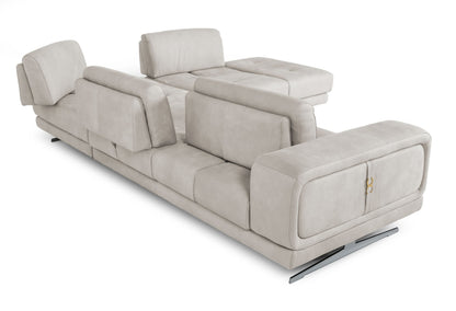 Lamod Italia Mood - Contemporary Light Grey Leather Right Facing Sectional Sofa