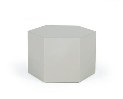 Modrest Newmont - Small Light Grey High Gloss End Table