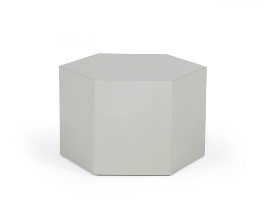 Modrest Newmont - Small Light Grey High Gloss End Table