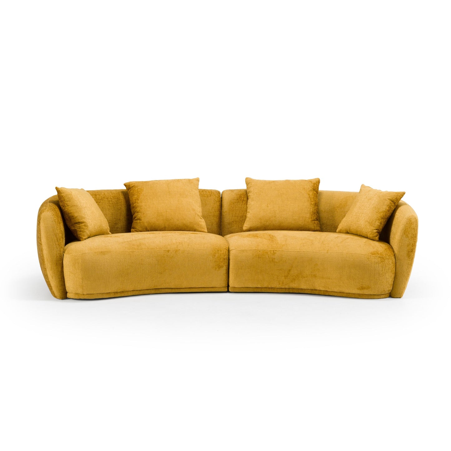 Divani Casa Oakland - Modern Mustard Fabric 4 Seat Sofa