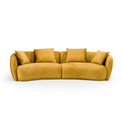 Divani Casa Oakland - Modern Mustard Fabric 4 Seat Sofa