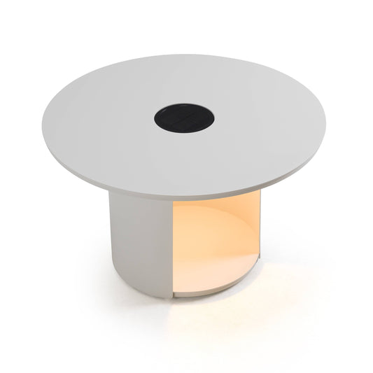 Renava Onza - Outdoor White Medium End Table w/ Solar Light