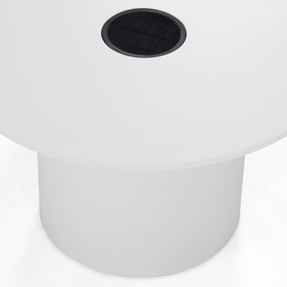 Renava Onza - Outdoor White Medium End Table w/ Solar Light