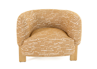 Divani Casa Optima - Mid-Century Modern Orange Fabric Accent Chair