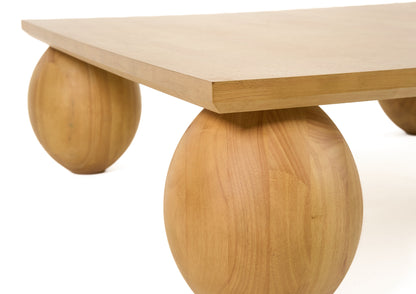 Modrest Optima - Modern Natural Rubberwood Square Coffee Table