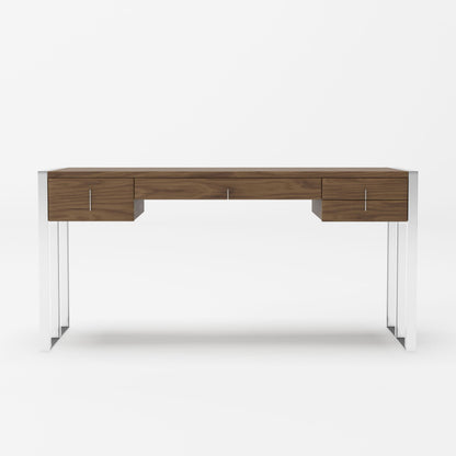 Modrest Orcutt - Modern Walnut & Stainless Steel Desk