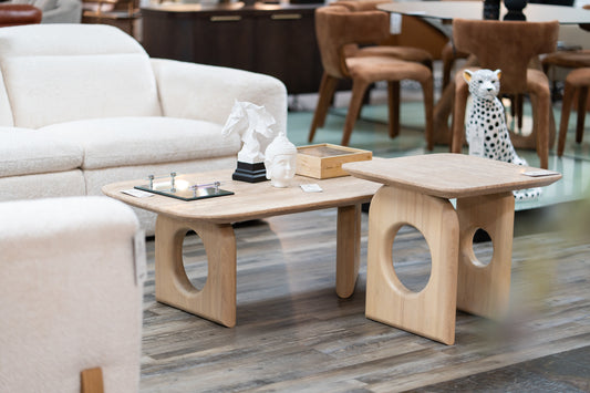 Nova Domus Osaka - Modern Faux Marble + Natural Ash End Table