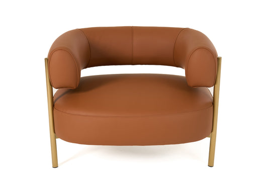 Modrest Ozona - Modern Rust Leather Accent Chair