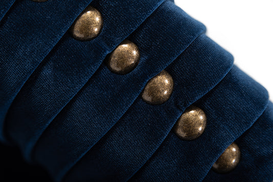 Divani Casa Palomar Modern Blue Velvet & Brass Accent Chair