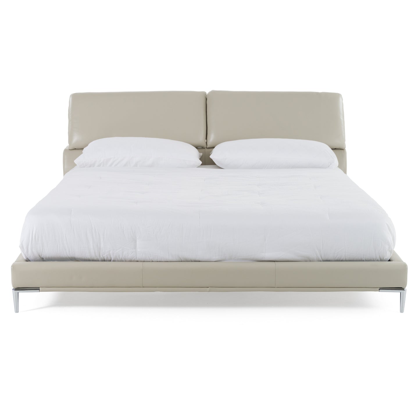 Modrest Pearson - Modern Light Grey Leather Bed