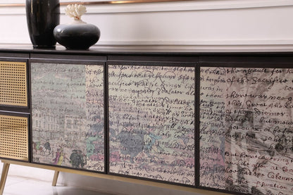 Modrest Phelan - Modern Smoked Ash & Brass Buffet