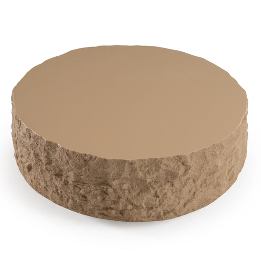 Modrest Quarry - Modern Beige Round Coffee Table