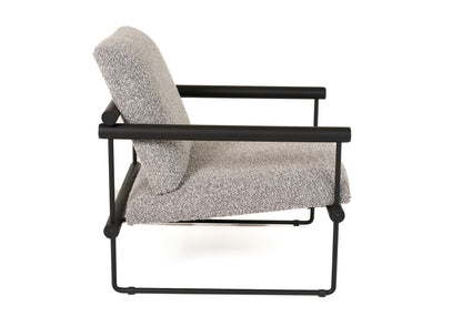 Modrest Ravina - Modern Grey Fabric + Black Accent Chair