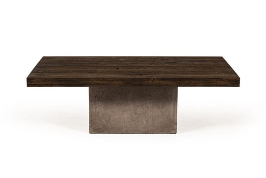 Modrest Renzo Modern Oak & Concrete Coffee Table