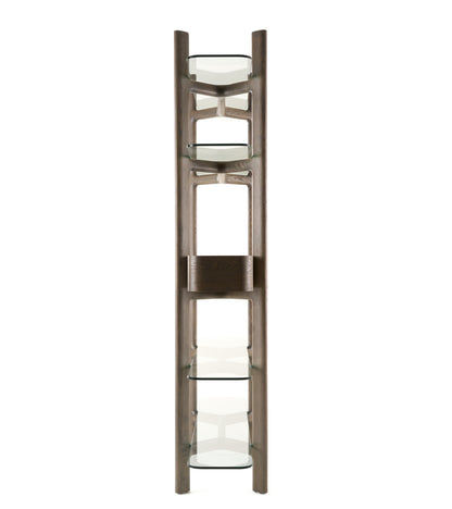 Modrest Rinaldi - Mid-Century Modern Grey Ash + Glass Bookshelf