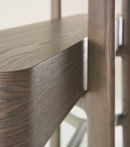 Modrest Rinaldi - Mid-Century Modern Grey Ash + Glass Bookshelf