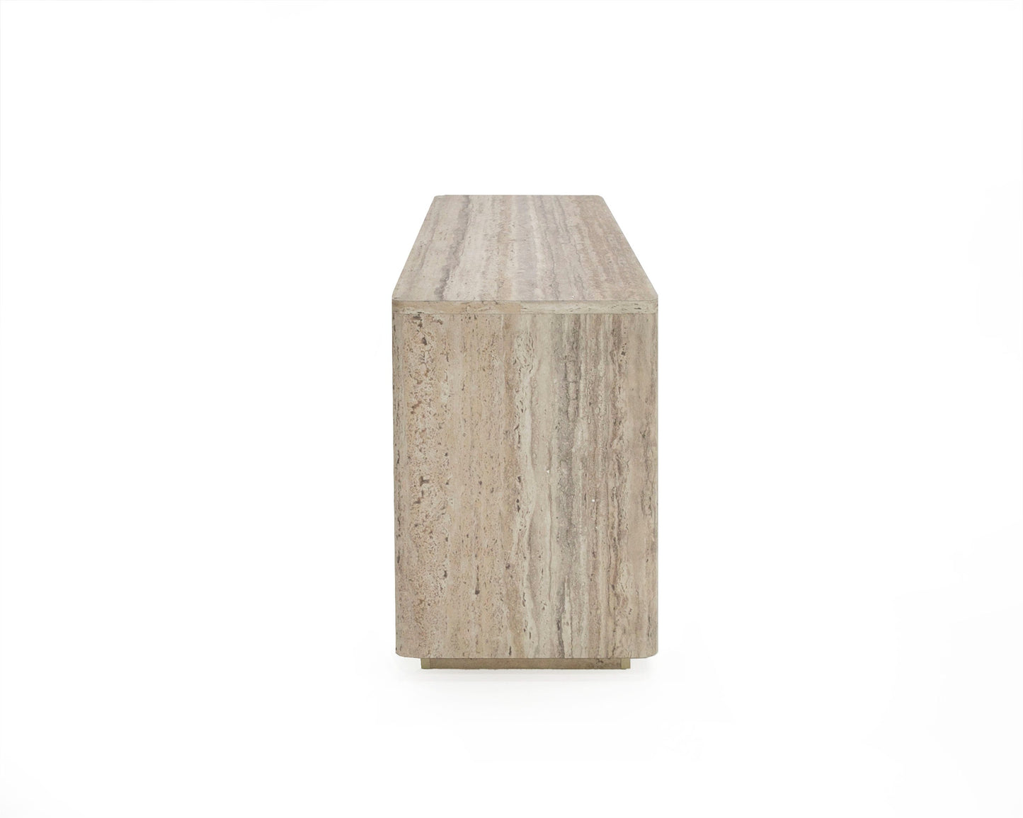 Nova Domus Roma - Modern Faux Travertine + Gold File Cabinet