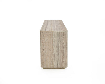 Nova Domus Roma - Modern Faux Travertine + Gold File Cabinet