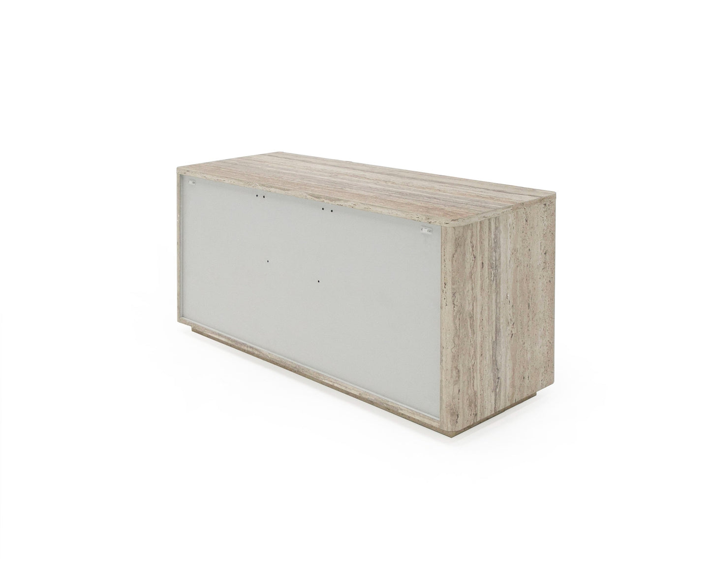 Nova Domus Roma - Modern Faux Travertine + Gold File Cabinet
