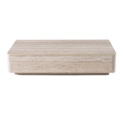 Nova Domus Roma - Modern Faux Travertine Rectangular Coffee Table