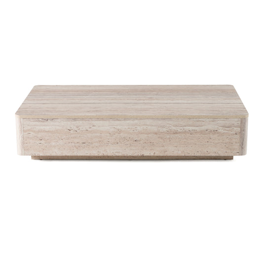 Nova Domus Roma - Modern Faux Travertine Rectangular Coffee Table