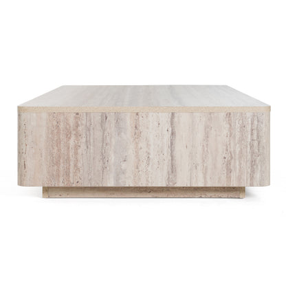 Nova Domus Roma - Modern Faux Travertine Rectangular Coffee Table