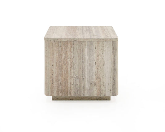 Nova Domus Roma - Modern Faux Travertine Square End Table