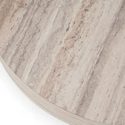 Nova Domus Roma - Modern Faux Travertine Round Coffee Table