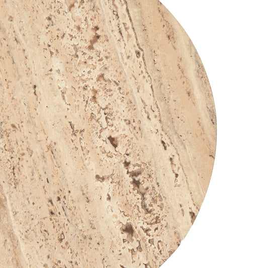 Nova Domus Roma - Modern Faux Travertine Round End Table