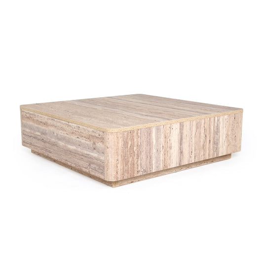 Nova Domus Roma - Modern Faux Travertine Square Coffee Table