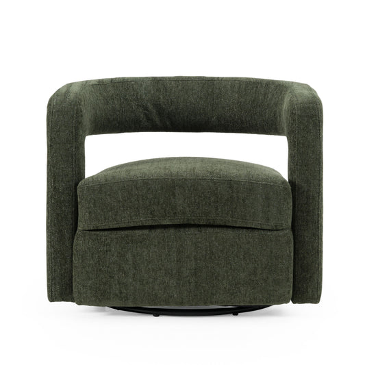 Modrest Ryan - Modern Olive Green Fabric Swivel Accent Chair
