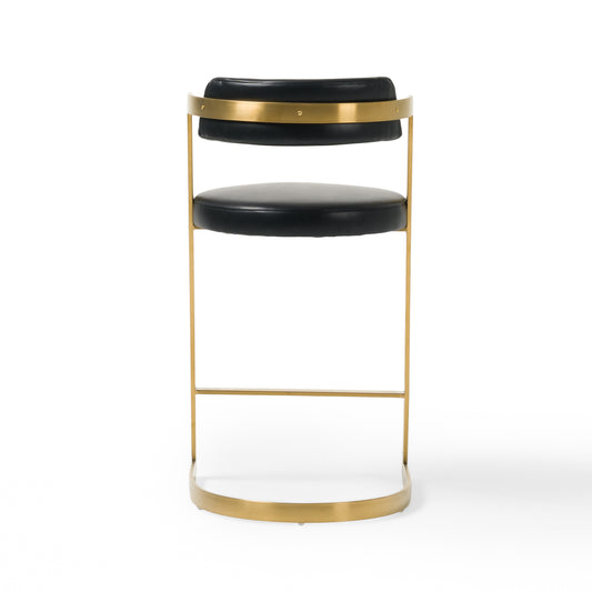 Modrest Shandra - Black Pleather + Gold Counter Stool