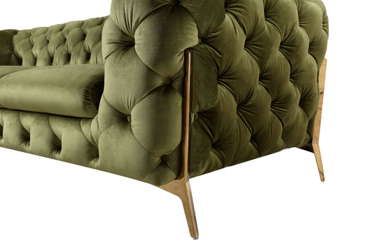 Divani Casa Sheila - Transitional Green Fabric Sofa