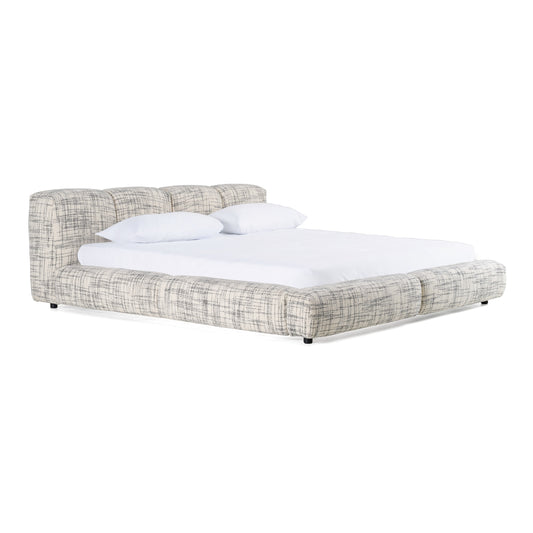 Modrest Shiloh - Modern Off-White + Black Fabric Bed