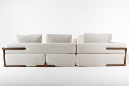 Divani Casa Simone - Modern Off-White Fabric Sectional Sofa
