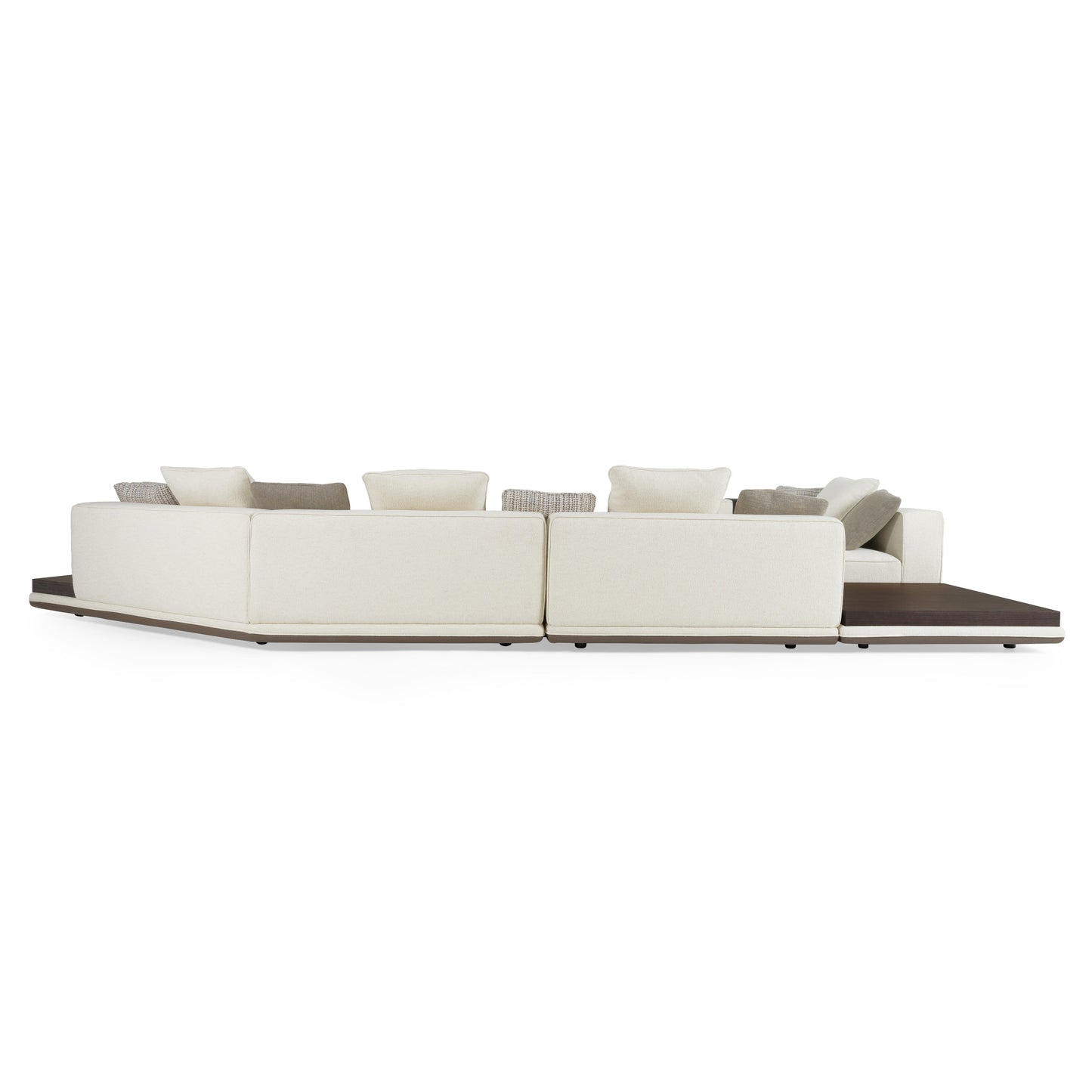 Lamod Siret - Modern Ivory Fabric Modular Sectional W/ Coffee Table
